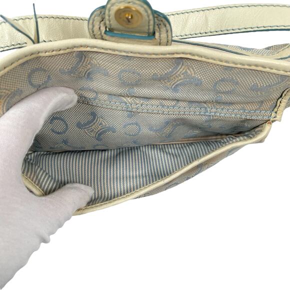 Vintage CELINE Macadam Blue White Monogram Shoulder Bag - Picture 12 of 16